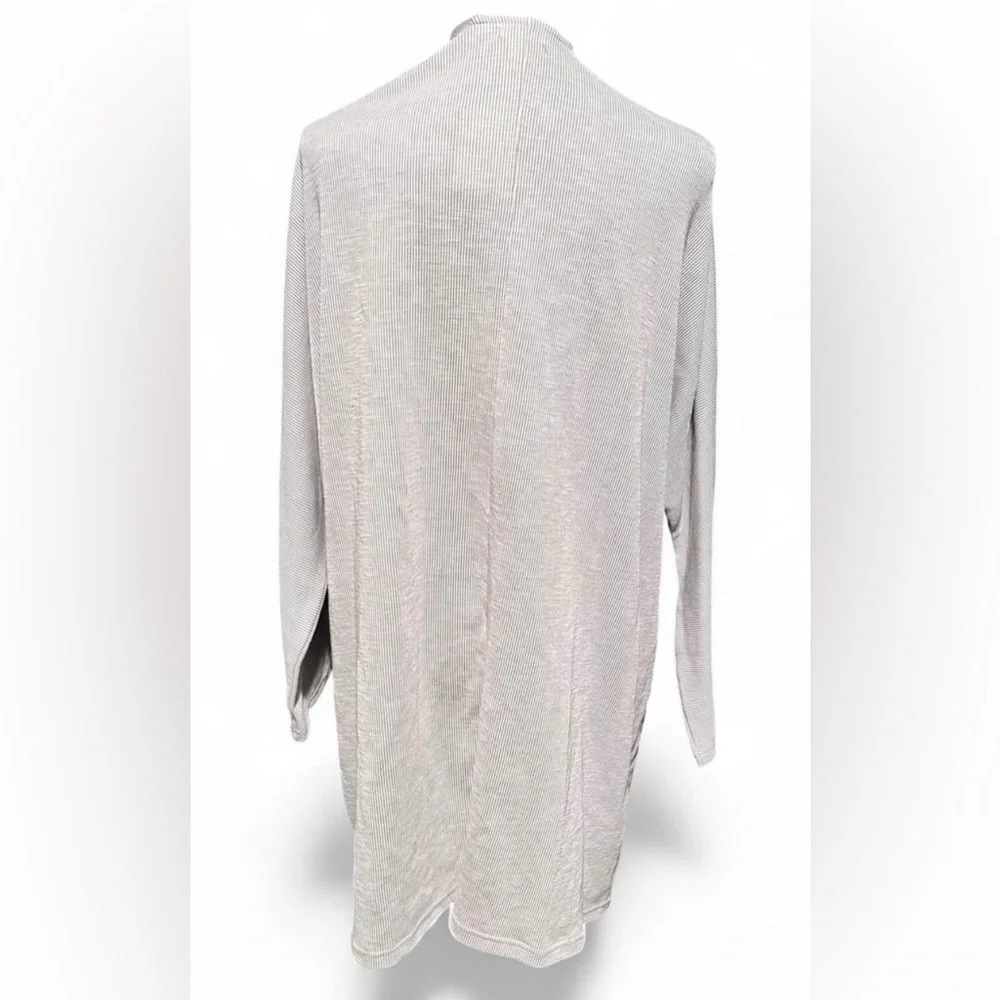 DONNI. Anthropologie NWT Taupe Knit Open Front Ribbed Cardigan OSFA Plus